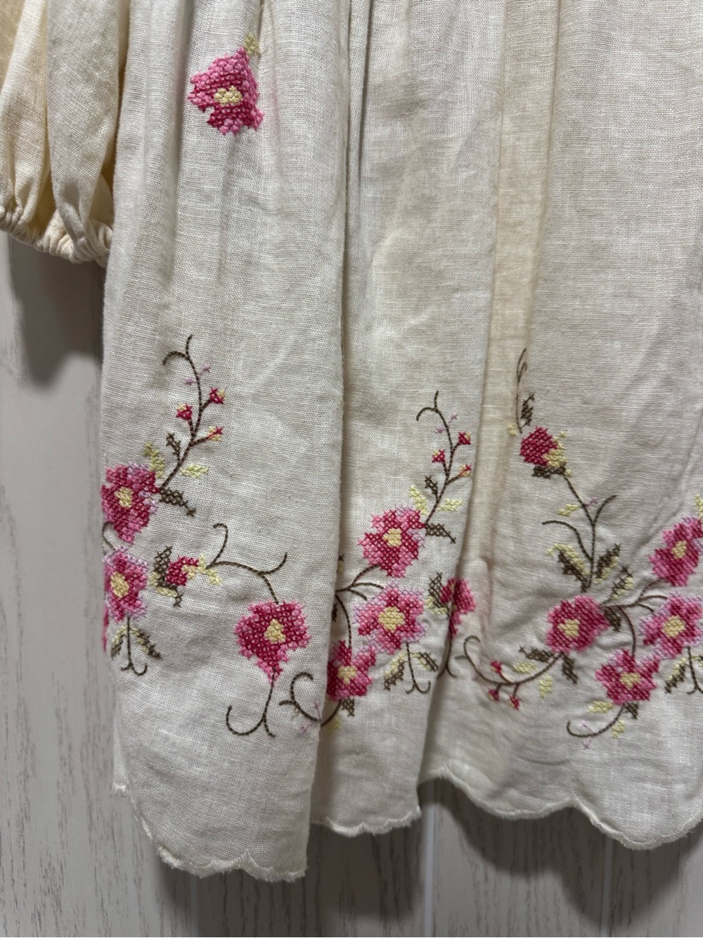 Caroline Constas Floral Embroidered Babydoll Dress Cream Pink XS NWT $405 - Picture 8 of 11